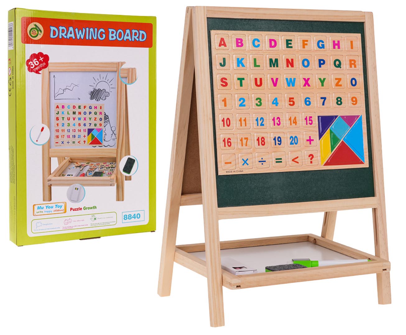 Double Sided Wooden Board + Accessories
