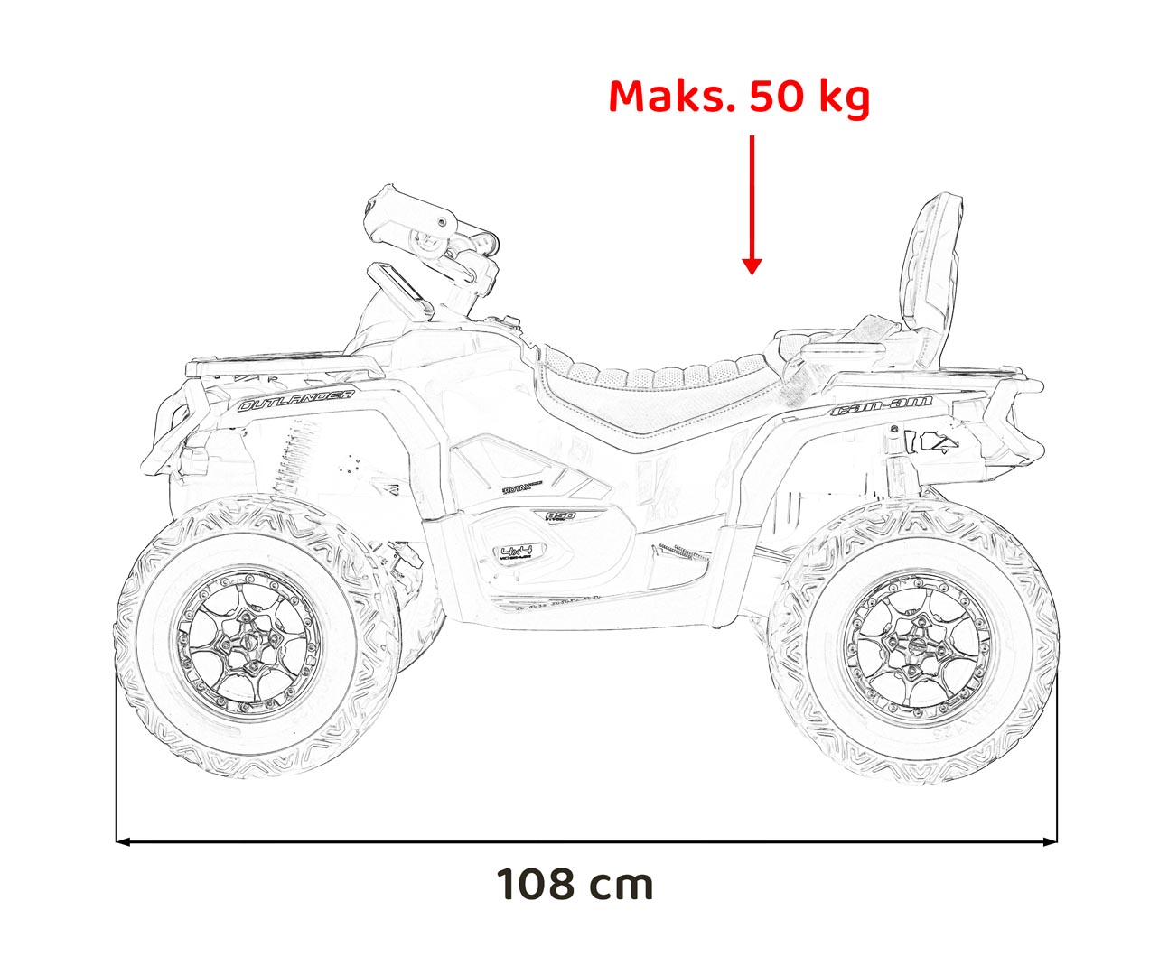 Quad Can Am Outlander ATV with Remote Control Black