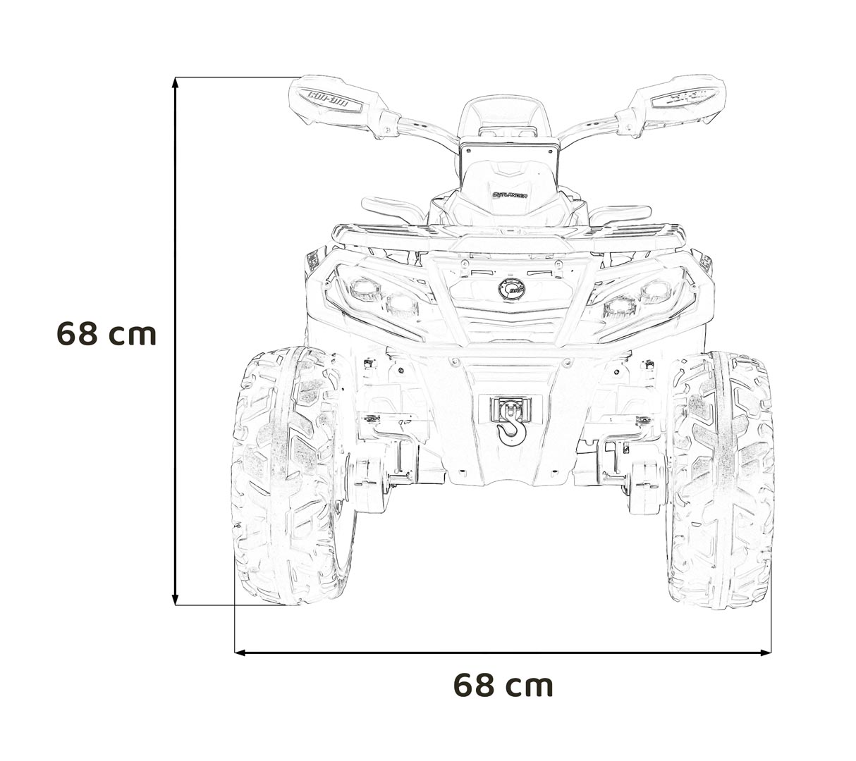 Quad Can Am Outlander ATV with Remote Control Black