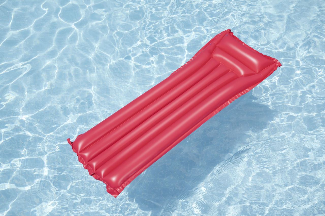 Inflatable Swimming Mattress Red BESTWAY 183x69cm + Pillow