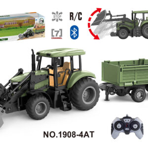 Zeleni traktor s prikolicom R/C 1:20