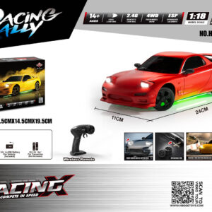 RC drift automobil TurboSlide 1:18 s osvjetljenjem, crveni