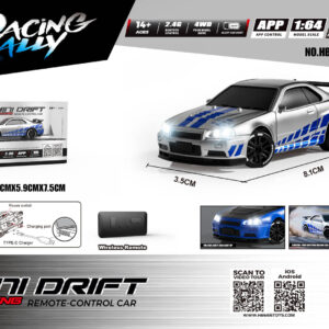 RC automobil za MINI Drift 1:64 SmokeRacer, srebrni