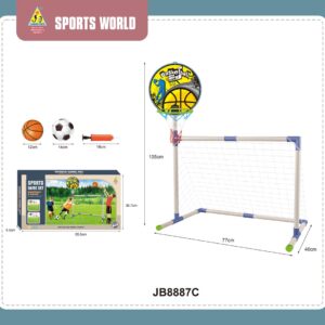 2-u-1 set košarkaškog koša i gola s dodacima