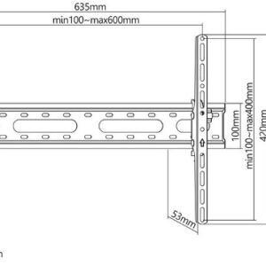 Manhattan TV nosač zidni 37″-70″ do 45kg, crni