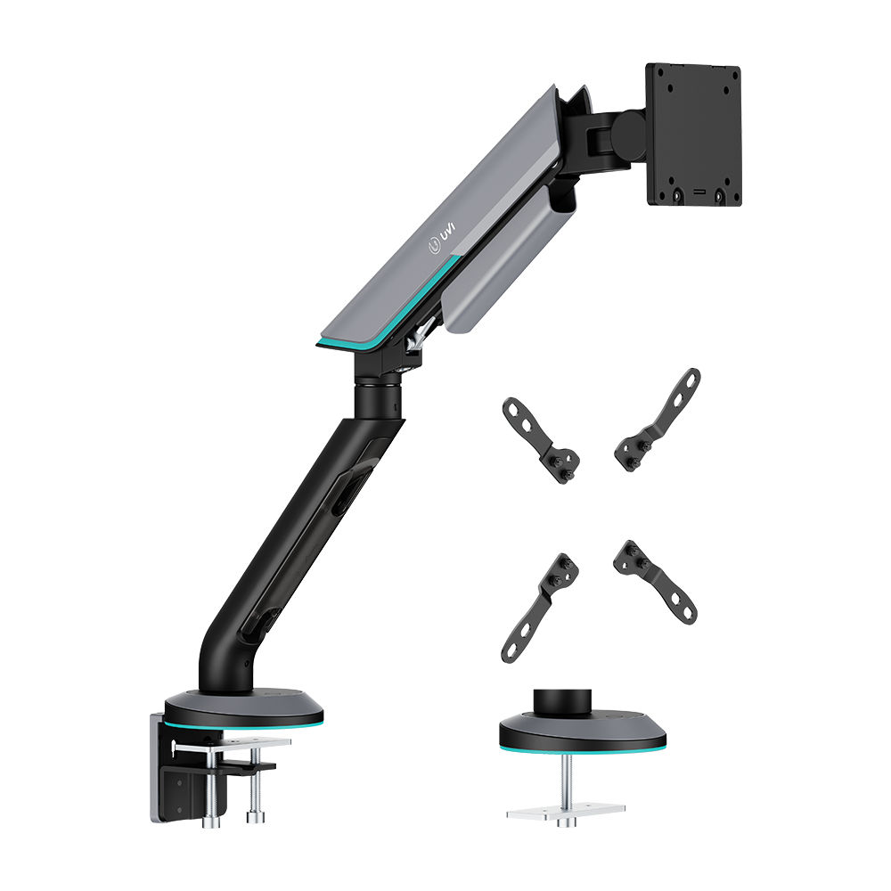 UVI DESK VESA PRO enojna monitorska ruka s plinskom oprugom za monitore do 57" (27 kg) - Slika 5